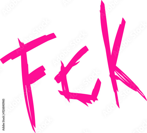 neon creepy graffiti in trendy street style Y2K abstract lettering Fck