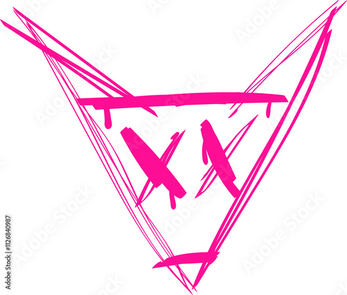 neon creepy graffiti in trendy street style Y2K abstract evil fox face