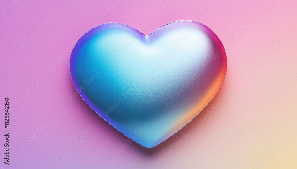 Iridescent Heart Shape Colorful Pastel Background Love Symbol Iridescent Heart Shape Colorful Pastel Background Love Symbol