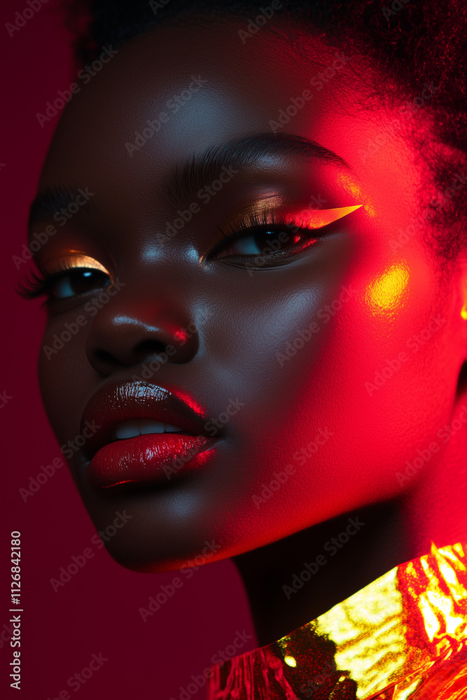 portrait of a black woman a little dark with transparent light portrait of a black woman a little dark with transparent light