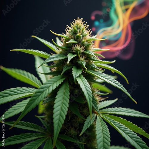 Wallpaper Mural Stylized AI-generated portrait of a cannabis plant with a mystical entity Torontodigital.ca