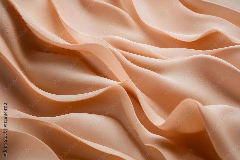 Fototapeta premium A delicate mocha mousse background featuring smooth folds of light brown and caramel hues.