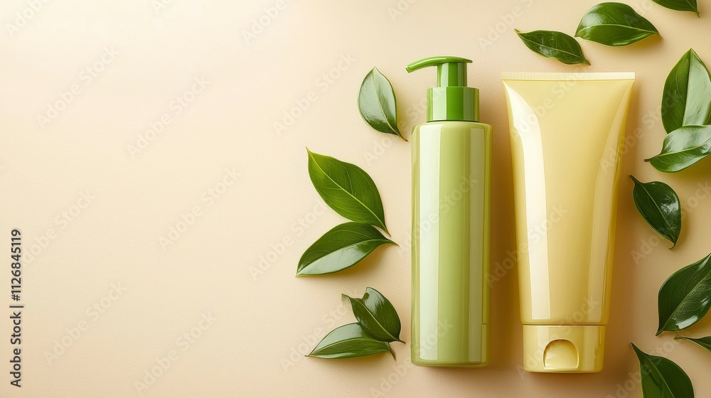 Scalp revitalization antidandruff shampoo & conditioner set in natural setting - essential hair care products Scalp revitalization antidandruff shampoo & conditioner set in natural setting - essential hair care products