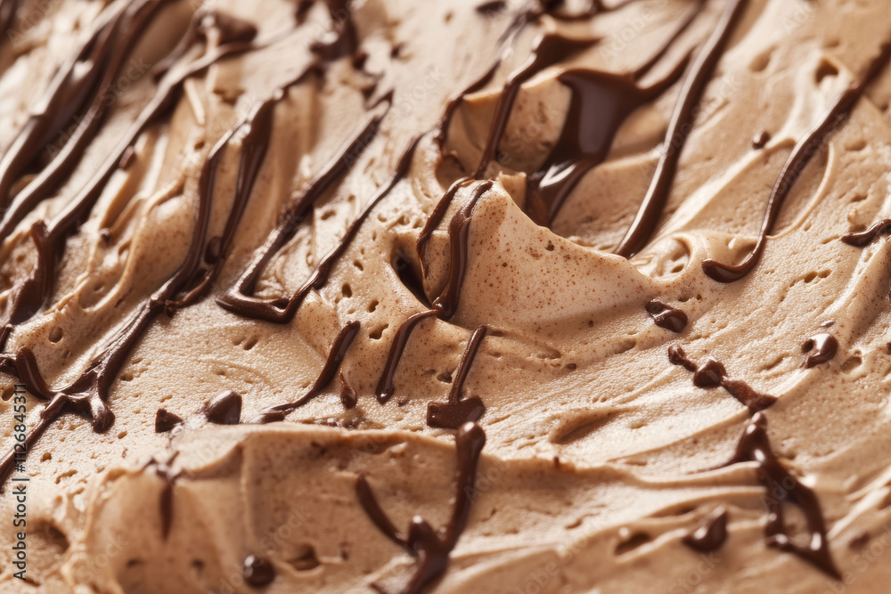 Fototapeta premium A smooth mocha mousse background with layers of warm chocolate and coffee-colored streaks.