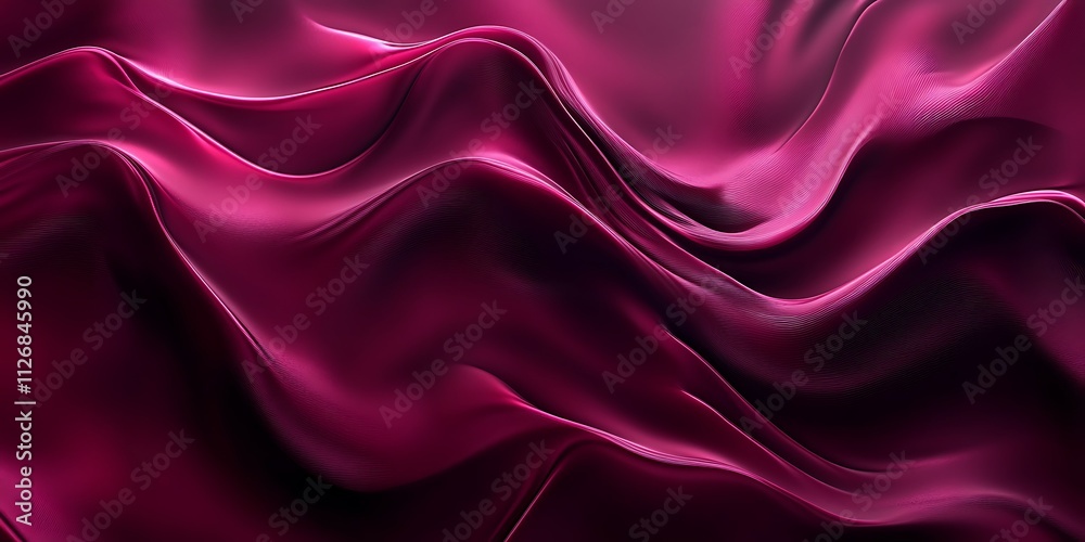 Fototapeta premium Abstract flowing crimson fabric waves.