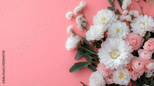 Spring Horizontal chamomille Floral banner. Daisy frame template. Beautiful spring or summer nature season background. Copy space for text, selective focus
