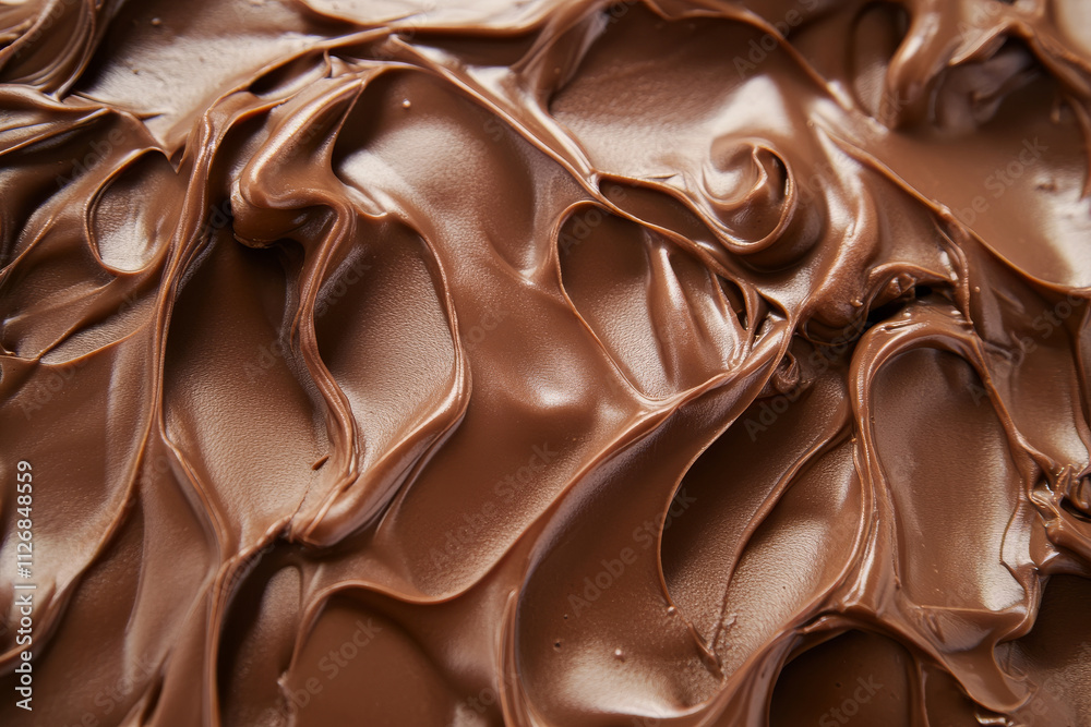 Fototapeta premium A glossy mocha mousse background with subtle chocolate folds and light caramel undertones.