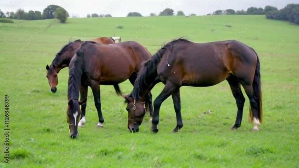 beautiful horses in the field. High quality 4k footage beautiful horses in the field. High quality 4k footage