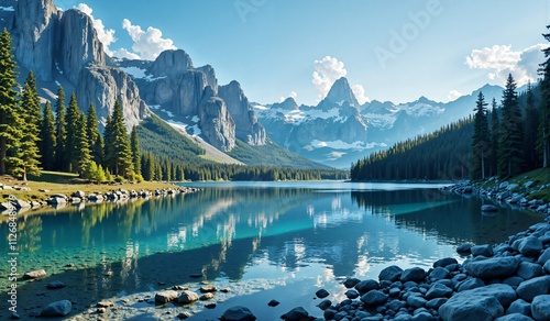 Fototapeta Naklejka Na Ścianę i Meble -  lake louise banff national park country