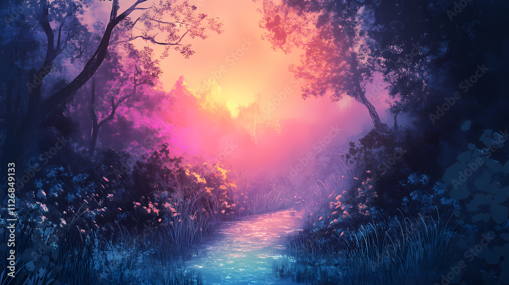 Obraz premium Color vignette. Opalescent. Illustration