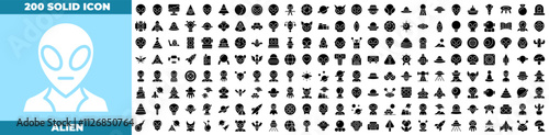 Alien Solid Editable Icons set.