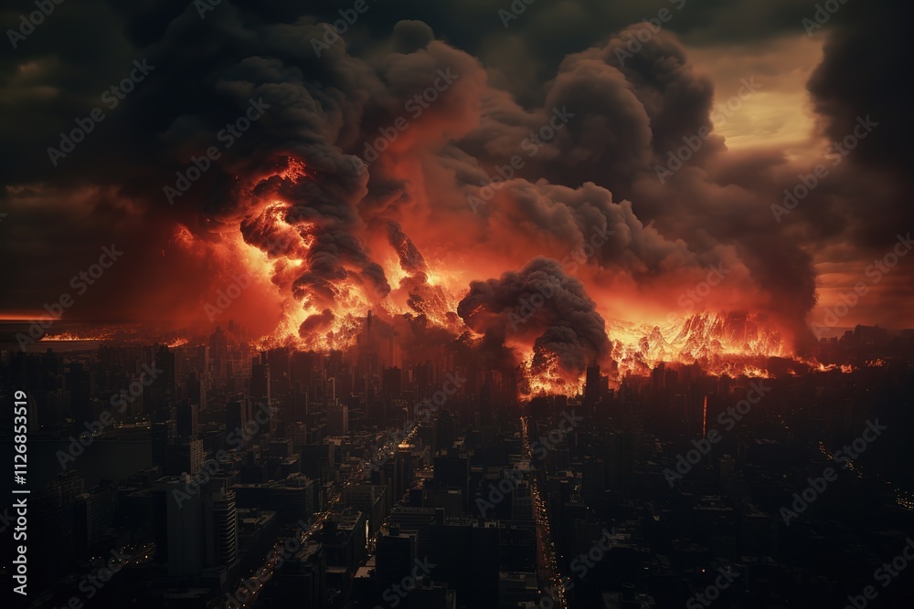 Post apocalypse. Nuclear apocalypse survivor. Ruined Cityscape. Concept. High quality 3d illustration
Post apocalypse. Nuclear apocalypse survivor. Ruined Cityscape. Concept. High quality 3d illustration