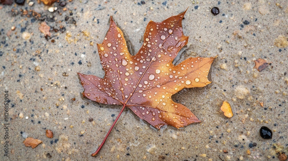A leaf covered in tiny water droplets after a gentle rain, with sharp details. A leaf covered in tiny water droplets after a gentle rain, with sharp details.