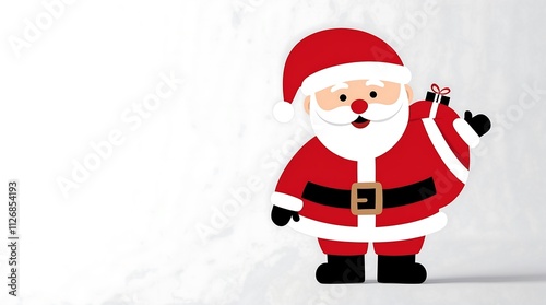 Jolly Santa Claus with Gift Bag Ready for Christmas Celebrations