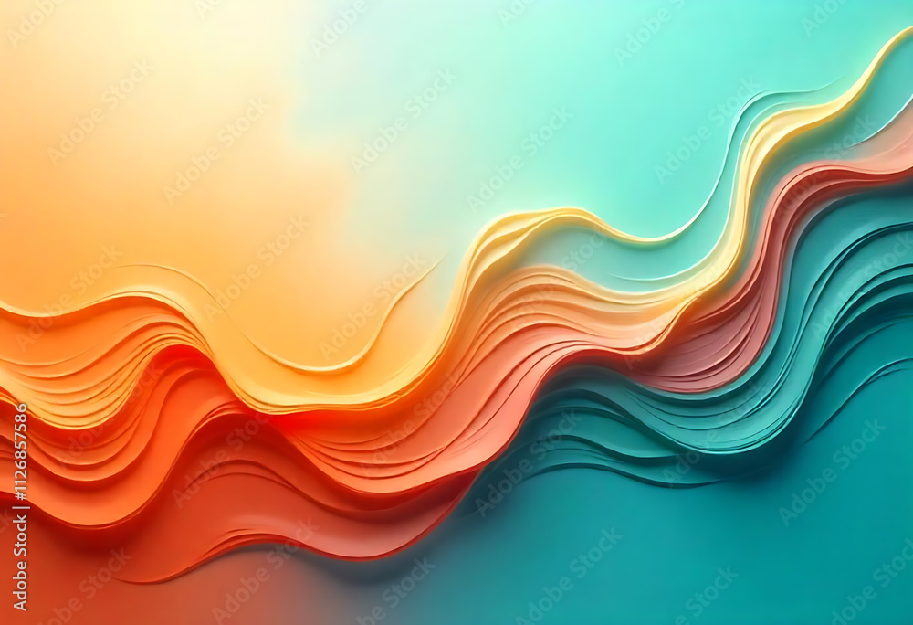 Colurefull Abstract art background wave background with orange green warm colure with high tide art colurefull colure wave Background  
