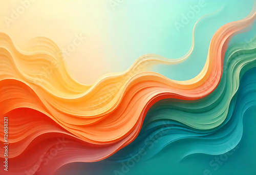 Colurefull Abstract art background wave background with orange green warm colure with high tide art colurefull colure wave Background  