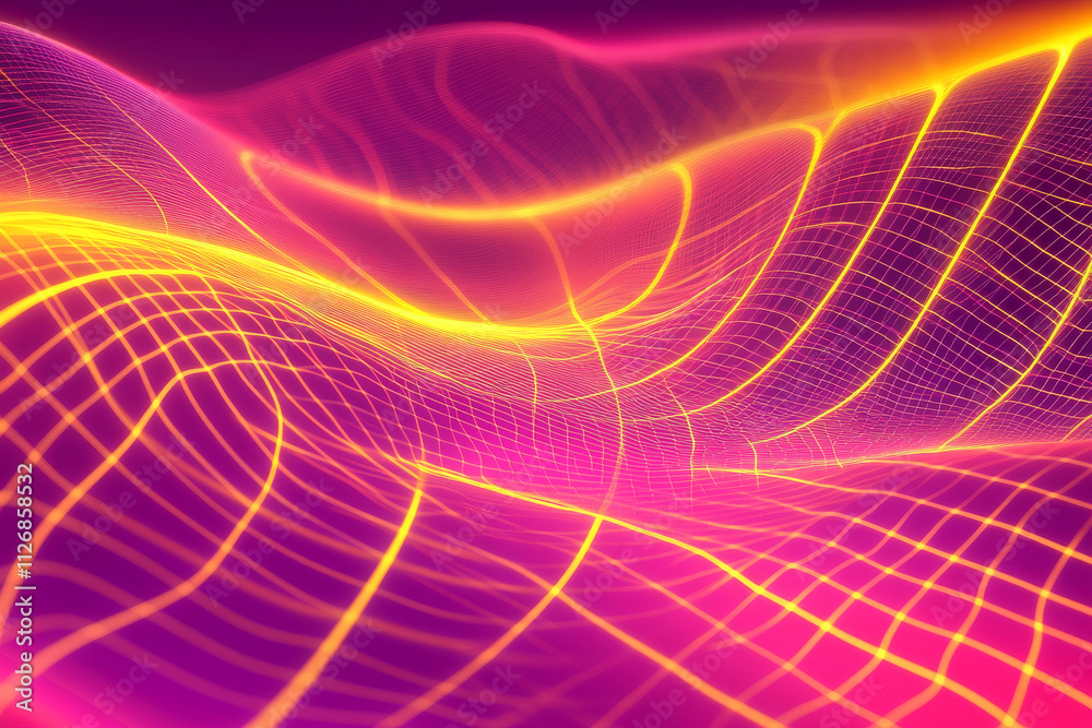 A vibrant background featuring radiant neon grids in magenta and yellow, forming a futuristic abstract look. A vibrant background featuring radiant neon grids in magenta and yellow, forming a futuristic abstract look.