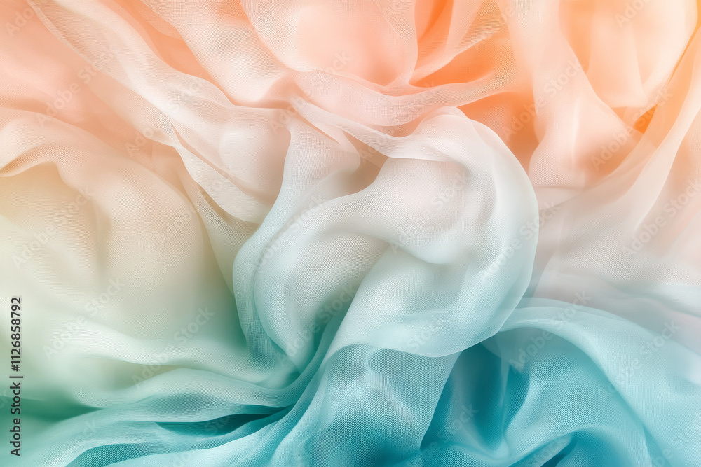 Obraz premium A gentle color smoke background with soft pastel shades of peach, light pink, and aqua creating a dreamy ambiance.