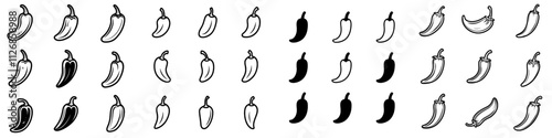 Spicy Chili Pepper Icon: Contemporary Design for Culinary and Food Themes