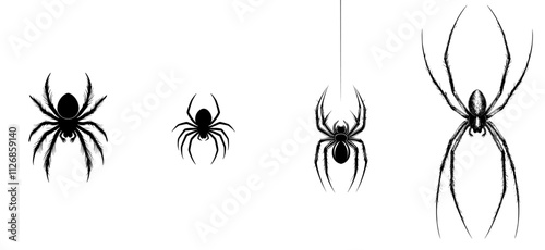 A minimalist black spider hangs from its web for a modern, clean Halloween look.