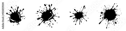 A black paint splatter marks the icon, creating a monochrome flat symbol in a modern illustration design.