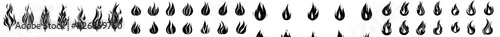 A collection of contemporary fire and flame icons.
