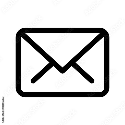 Envelope mail icon set. newsletter web buttons. close email letter outline vector symbol