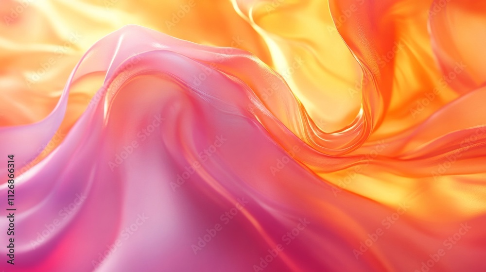 Fototapeta premium Abstract Swirling Pink and Orange Fabric Texture