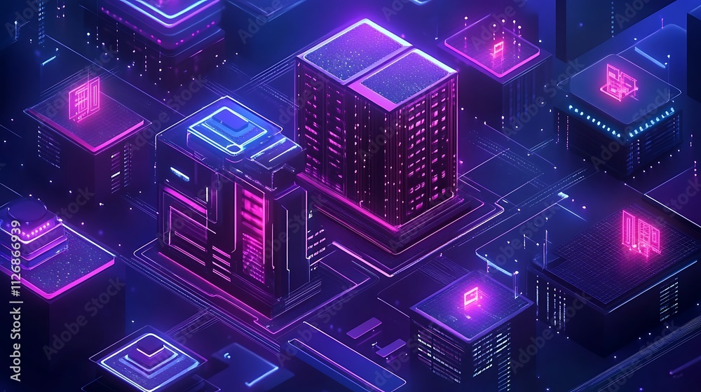 Advanced Neon Circuit Board Lights Glowing Technology Futuristic Power Design Systems Illustration Advanced Neon Circuit Board Lights Glowing Technology Futuristic Power Design Systems Illustration