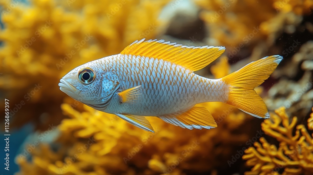 a fish with yellow fins a fish with yellow fins