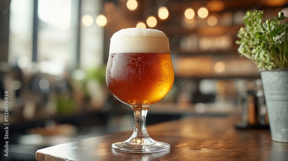 a glass of beer with foam