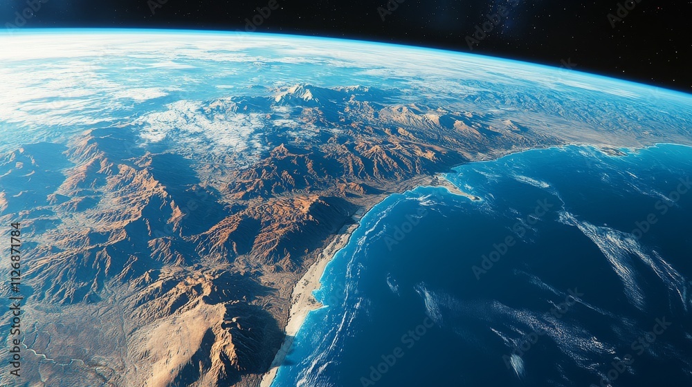 Fototapeta premium Ultra detailed, photorealistic depiction of Earth from space