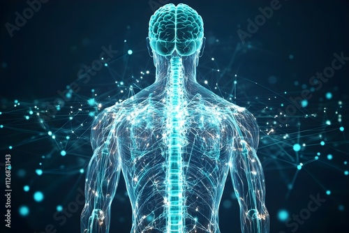 Holographic-style representation of the human nervous system photo