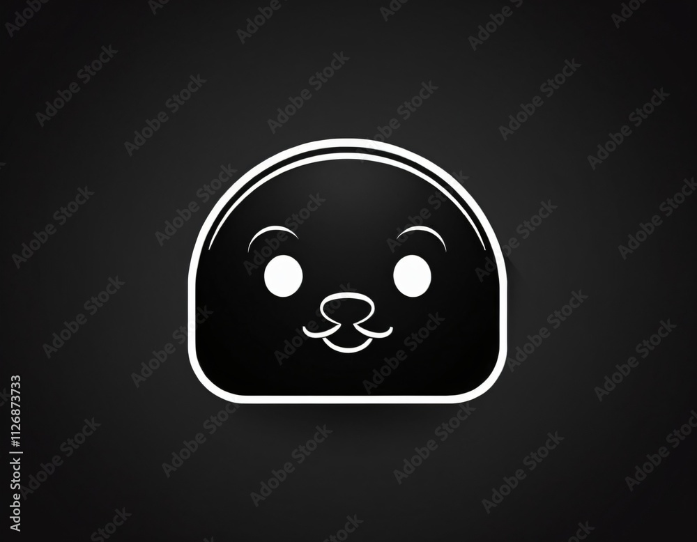 Fototapeta premium Mole icon. mole head front view simple black design isolated on white background. illustration. AI generated image.