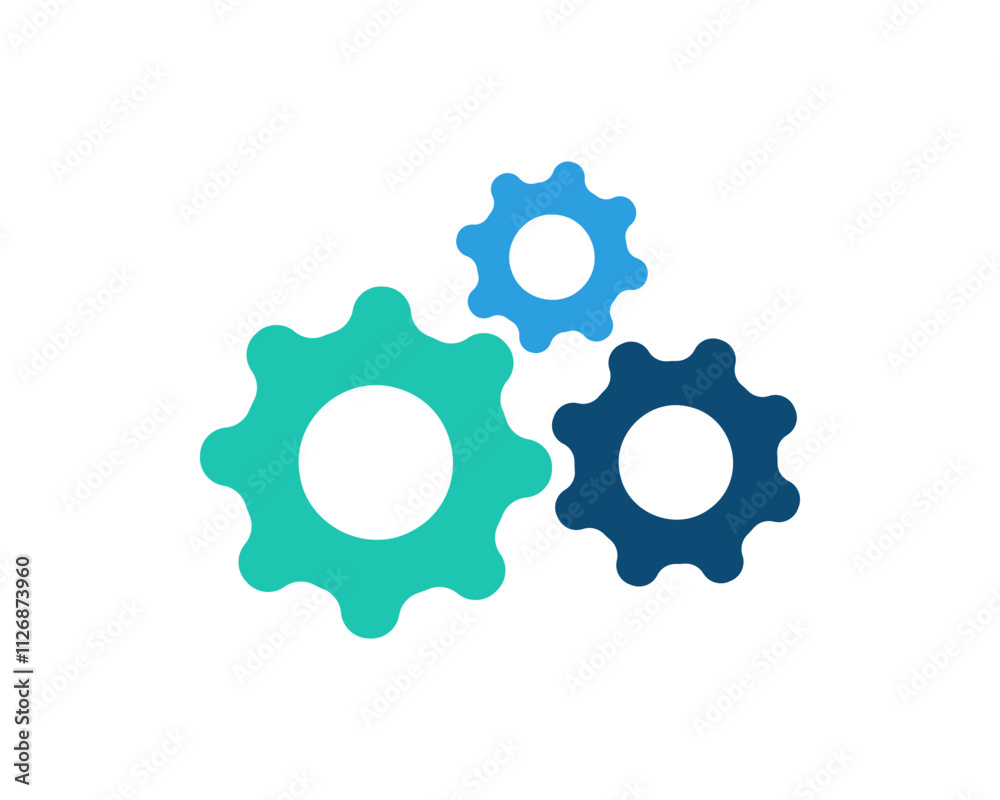 Gear icon with different color. Gear symbol, gear silhouette. Gear vector illustration Gear icon with different color. Gear symbol, gear silhouette. Gear vector illustration
