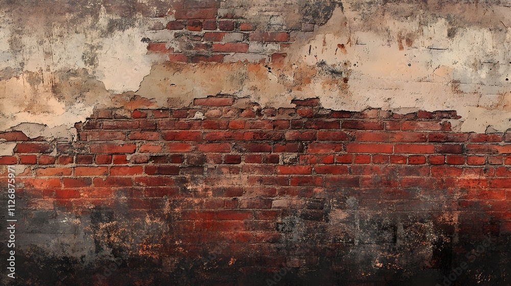 Weathered Brick Wall Shows Age and Decay Weathered Brick Wall Shows Age and Decay