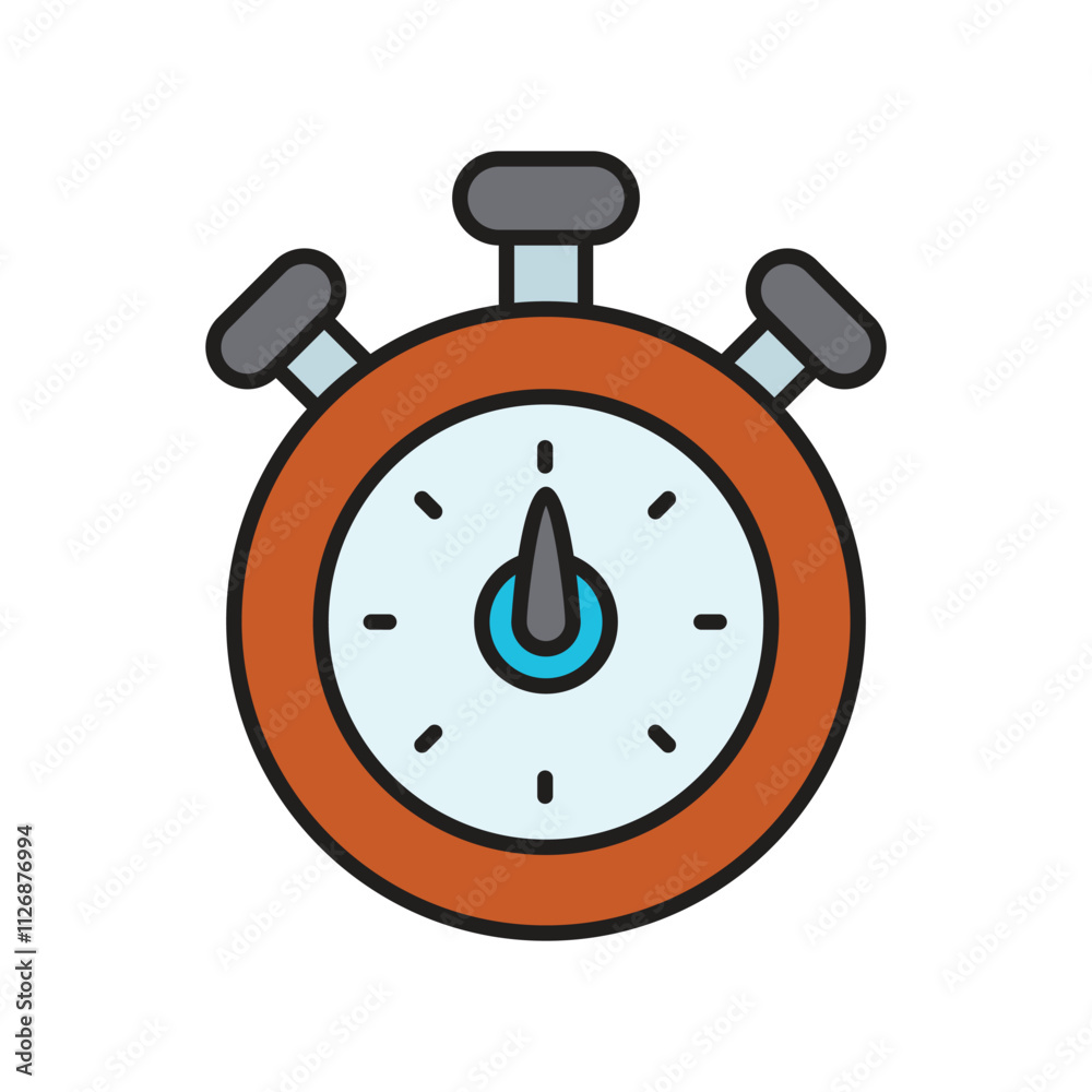 Countdown Clock color line icon with white background vector stock illustration Countdown Clock color line icon with white background vector stock illustration