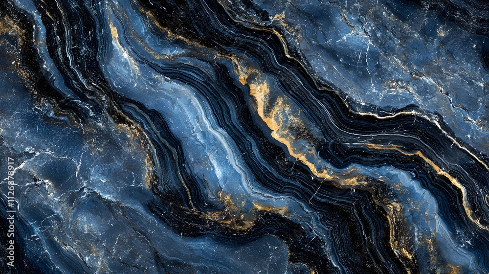 Abstract Blue Gold Marble Stone Texture Background Abstract Blue Gold Marble Stone Texture Background