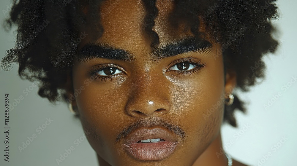 A man with a shaved sideburns and a beard. He has a black hair and a black eye A man with a shaved sideburns and a beard. He has a black hair and a black eye