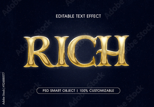 Gold Textured 3D Text Effect