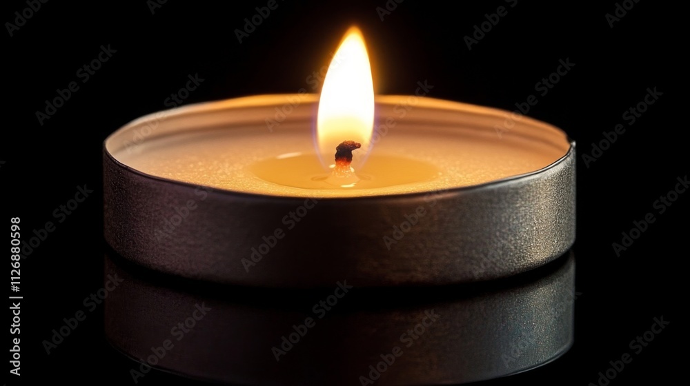 A single burning candle in dark setting A single burning candle in dark setting