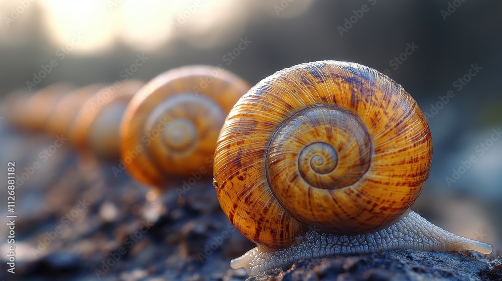 a group of snails with shells a group of snails with shells