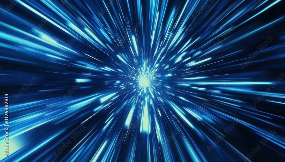 Abstract Blue Light Speed Tunnel Futuristic Technology Background Abstract Blue Light Speed Tunnel Futuristic Technology Background