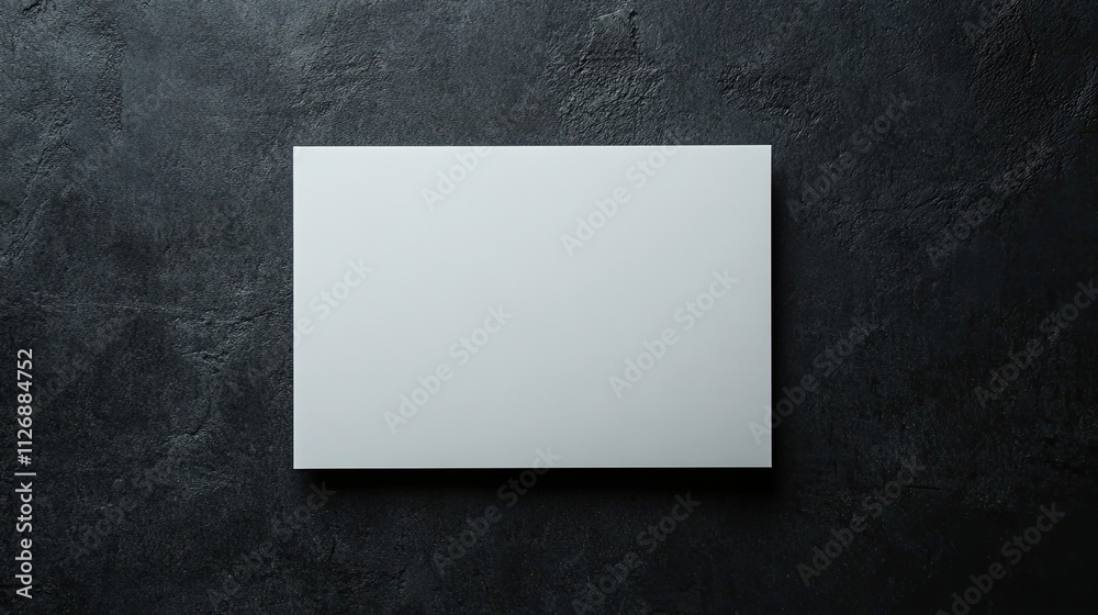 Blank white square card on a dark textured background. Blank white square card on a dark textured background.