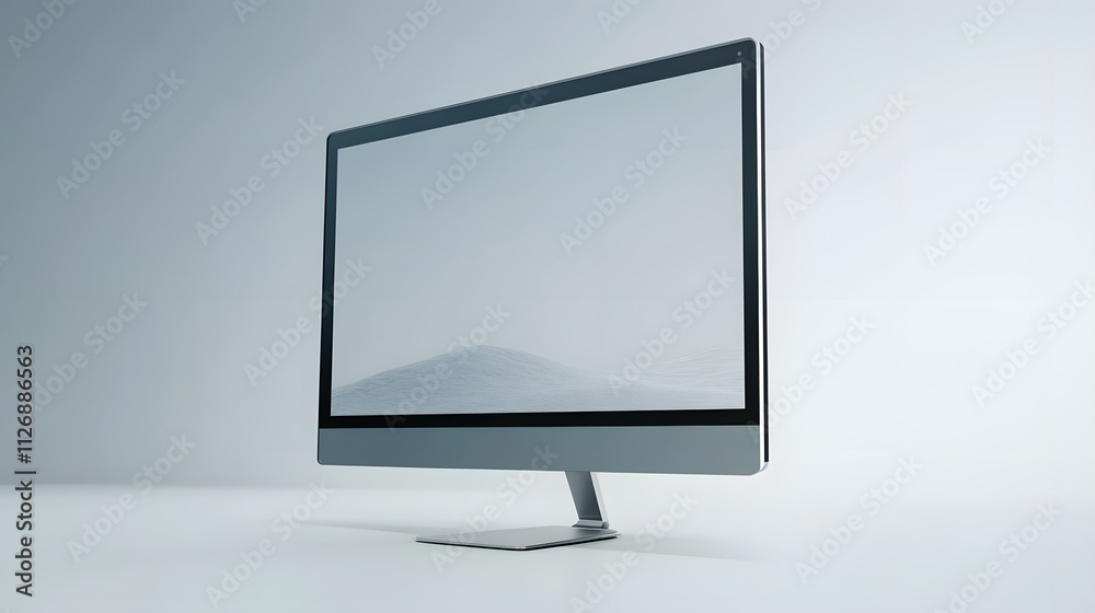 Fototapeta premium Modern Desktop Computer Displaying Abstract Landscape