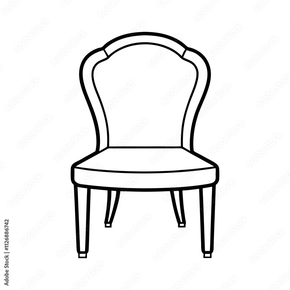 Chair vector art illustration on white background Chair vector art illustration on white background