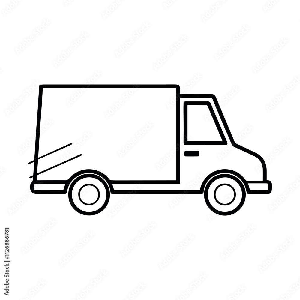 Fast delivery vehicle Vector art illustration on white background Fast delivery vehicle Vector art illustration on white background