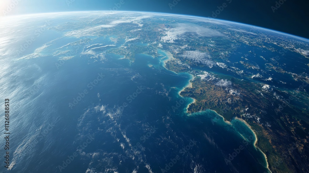 Ultra detailed, photorealistic image of Earth from space with a focus on the Andes Mountains Ultra detailed, photorealistic image of Earth from space with a focus on the Andes Mountains