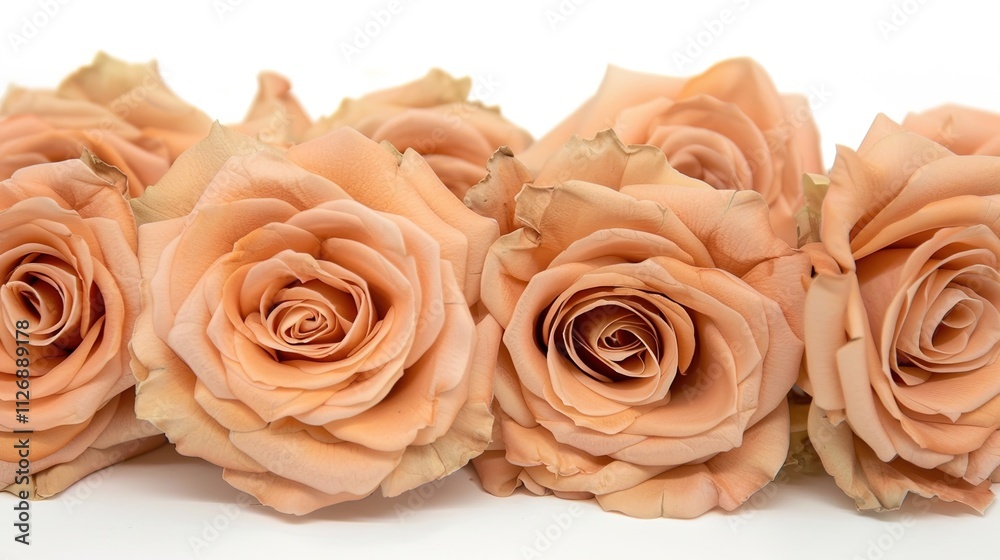 Champagne Rose Flower on White Background Champagne Rose Flower on White Background