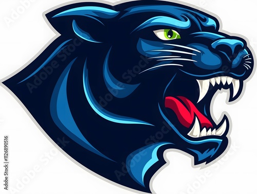 Wallpaper Mural Majestic Panther Head: A Fierce and Powerful Digital Illustration Torontodigital.ca